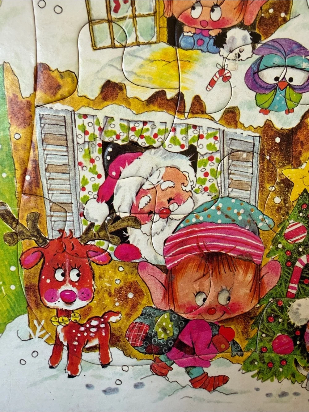 Vintage 1974 Santa’s House Frame-Tray puzzle